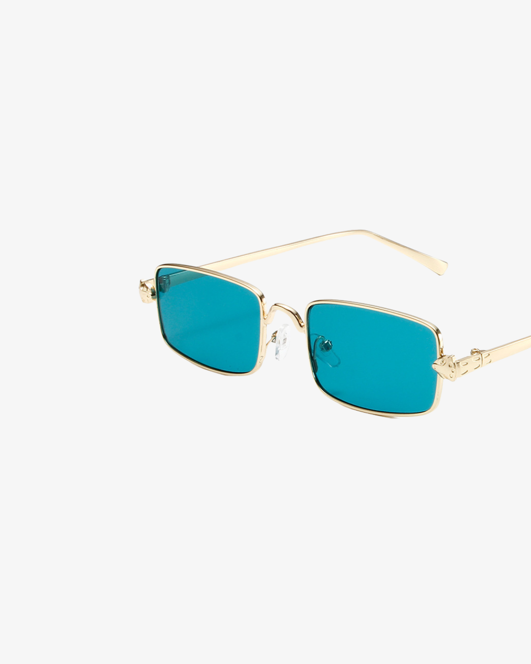 Classy Retro Sonnenbrille für Damen – kleine eckige Sonnenbrille aus Metall mit Leoparden-Details und UV400-Schutz – modisches Retro Accessoire für City-Looks, Outdoor-Abenteuer und trendige Alltagsoutfits